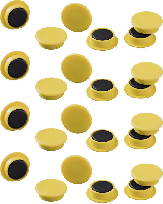 4x Magnesy do tablic Durable, 21mm, 20 sztuk, żółty