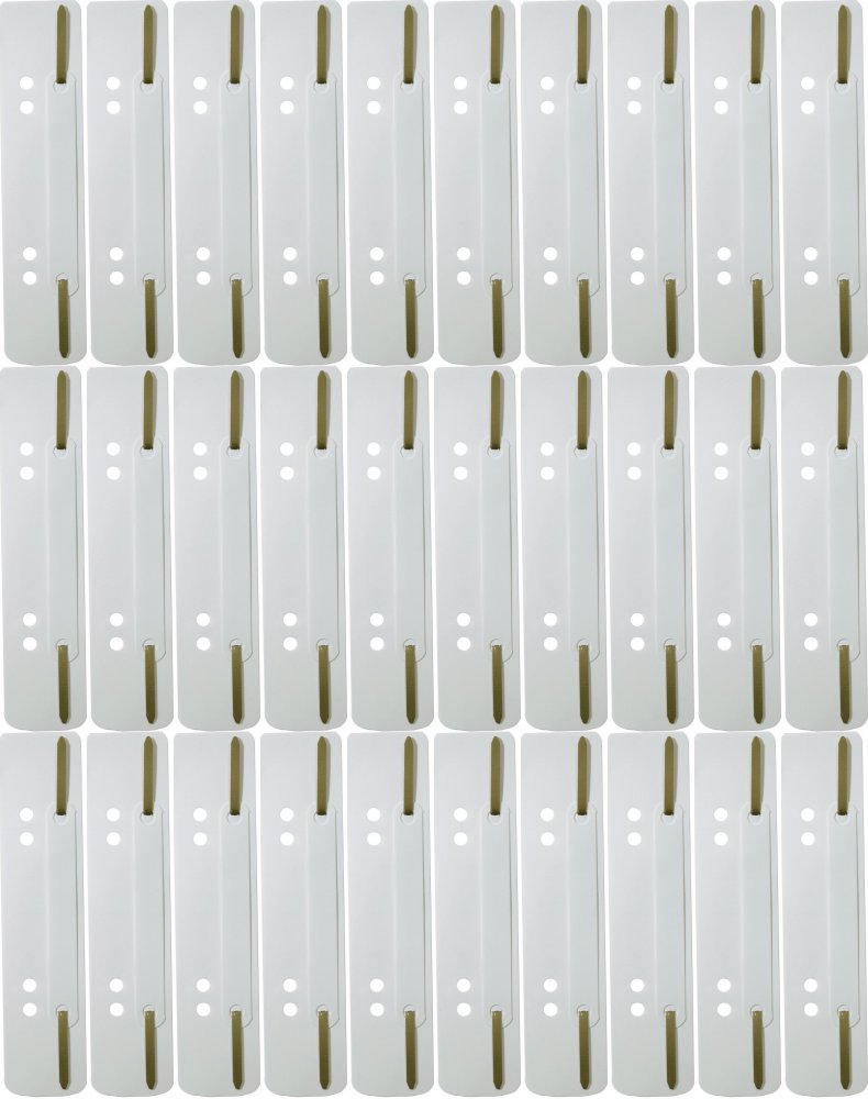 30x Wąsy skoroszytowe spinające dokumenty Durable, 25 sztuk, biały