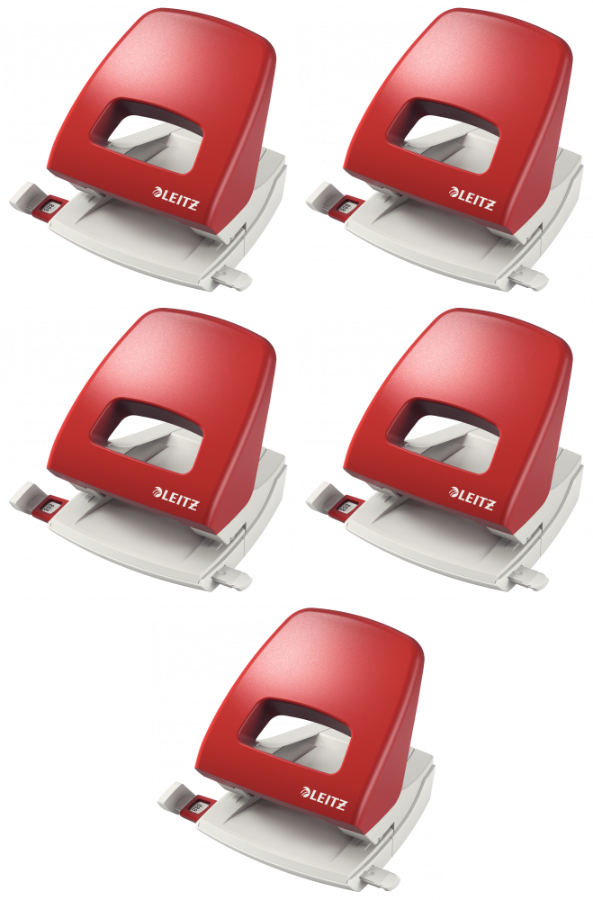 5x Dziurkacz Leitz NeXXt, duży, do 25 kartek, czerwony