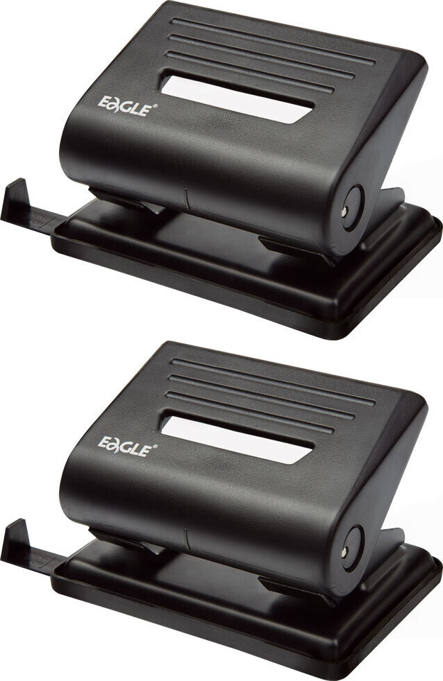 2x Dziurkacz Eagle 837, do 25 kartek, czarny