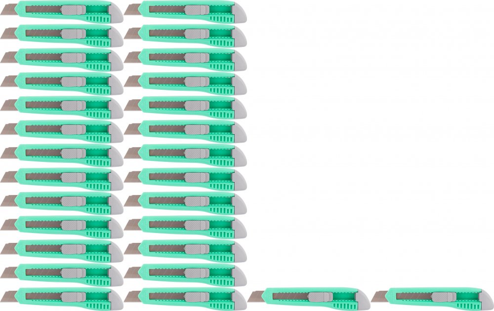 36x Nożyk z wymiennym ostrzem D.Rect 2075, 18mm, mix kolorów