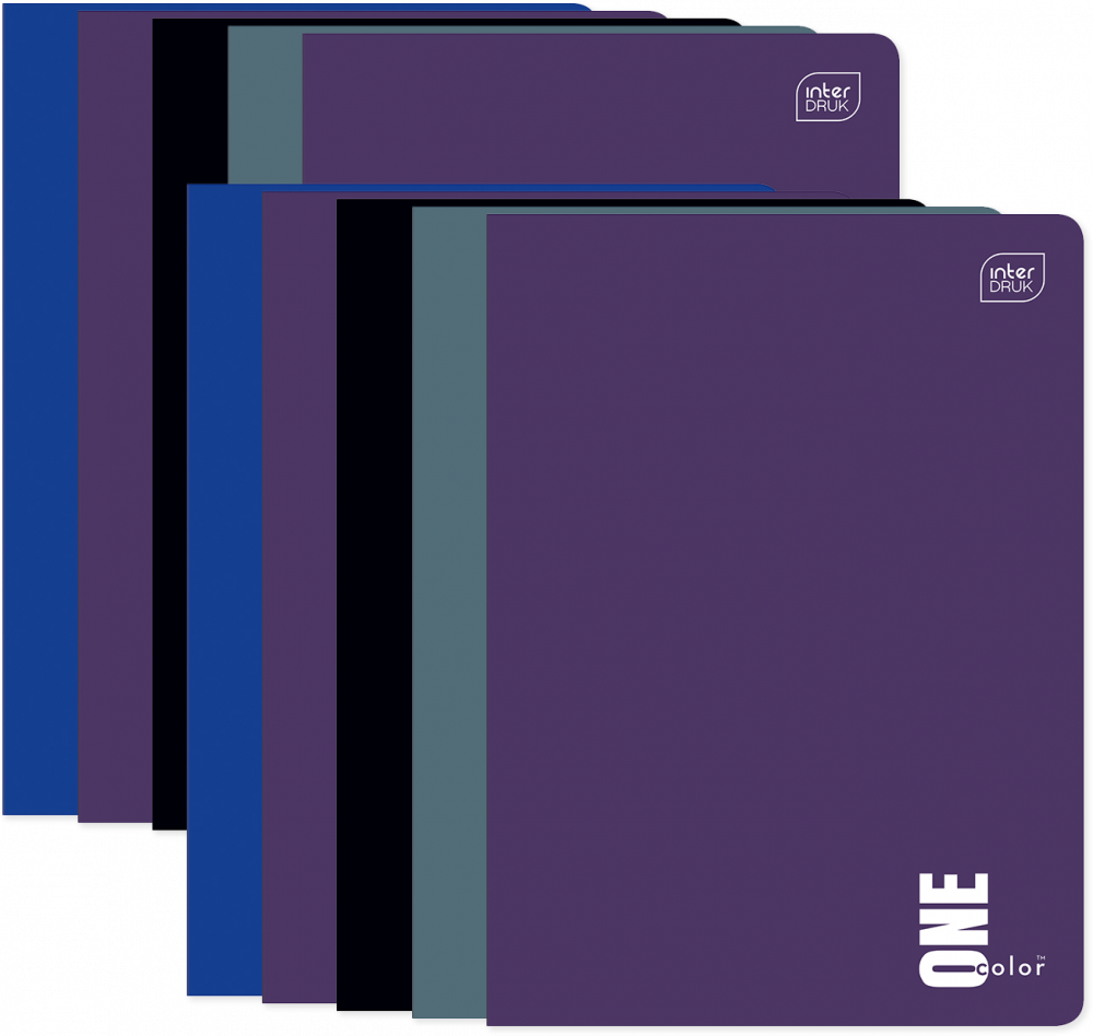 10x Zeszyt w kratkę Interdruk UV One Color, A5, 60 kartek, mix kolorów