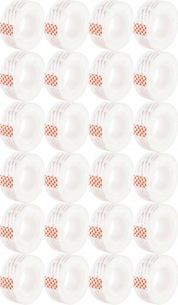 24x Taśma klejąca D.Rect, 19mm x 33m, krystaliczna, przezroczysty