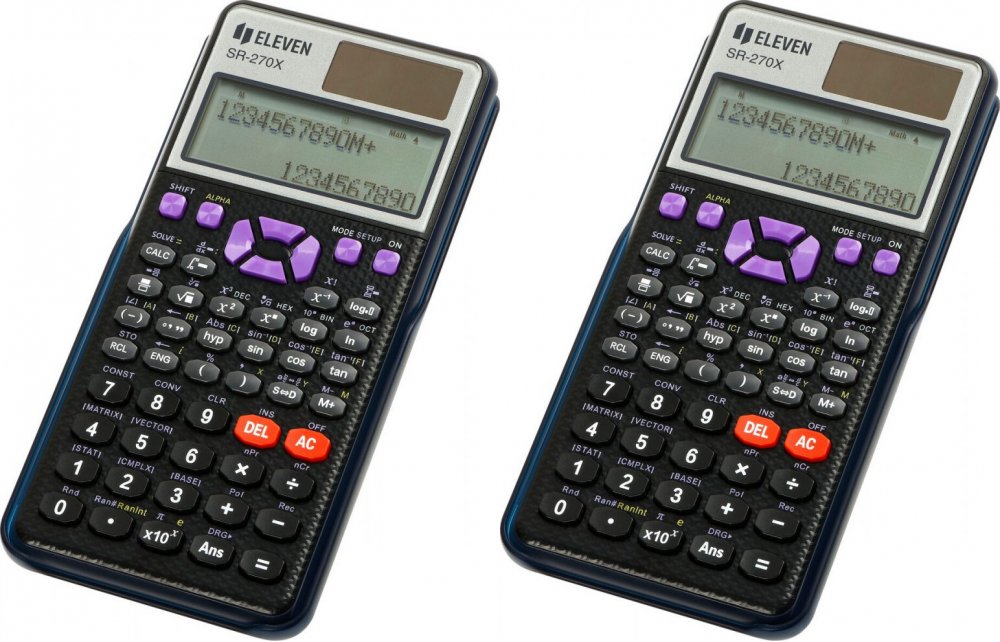 2x Kalkulator naukowy Eleven SR270X, wyświetlacz dotmatrix, 417 funkcji, czarny