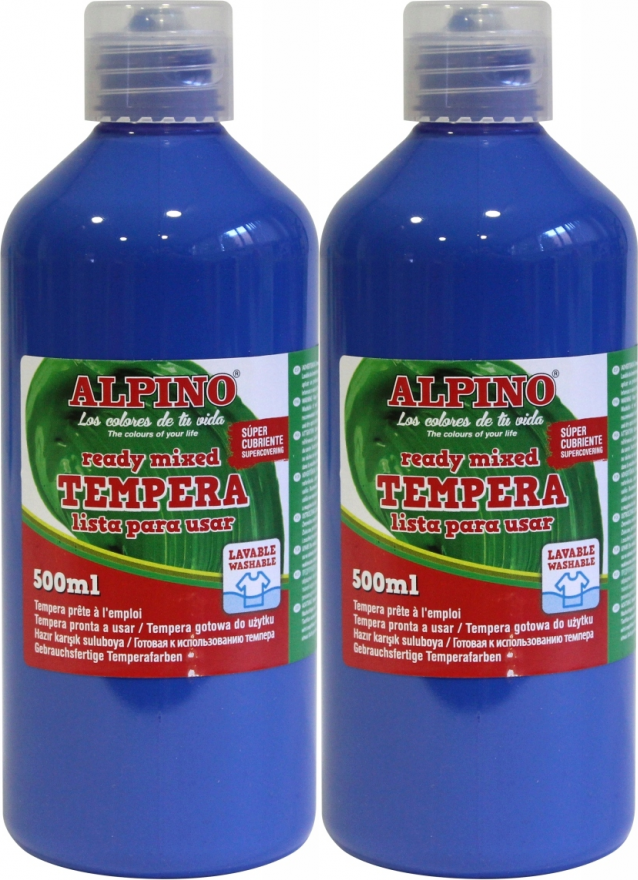 2x Farba plakatowa Alpino, w butelce, 500ml, granatowy