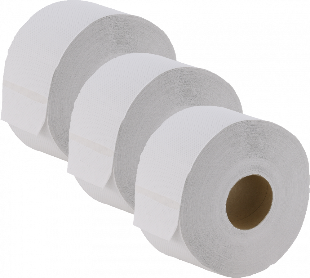 3x Papier toaletowy Mini Jumbo, 1-warstwowy, 9.5cmx120m, biały