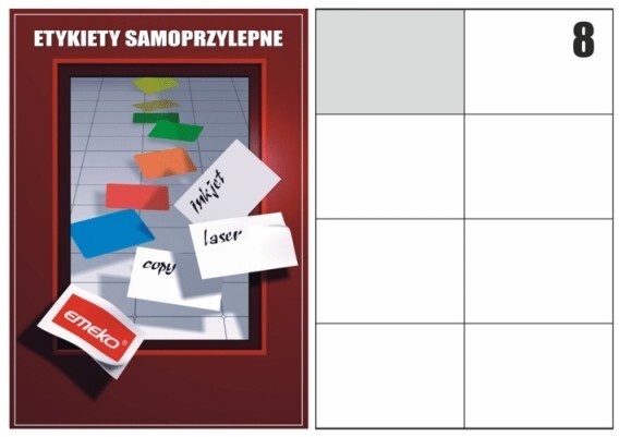 Etykiety Emeko, 105x74mm, 100 arkuszy, pomarańczowy