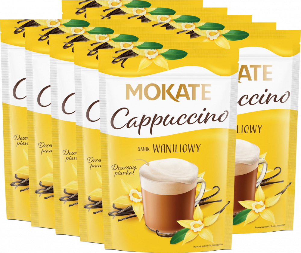 10x Kawa rozpuszczalna Mokate Cappuccino, waniliowy, 110g