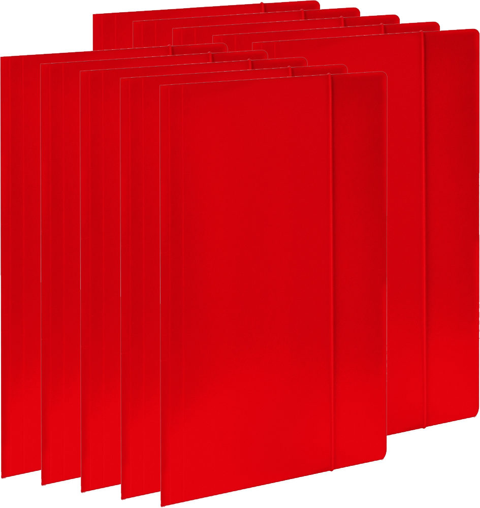 10x Teczka kartonowa z gumką VauPe Economy, A4, 380 g/m2, 20 mm, czerwony