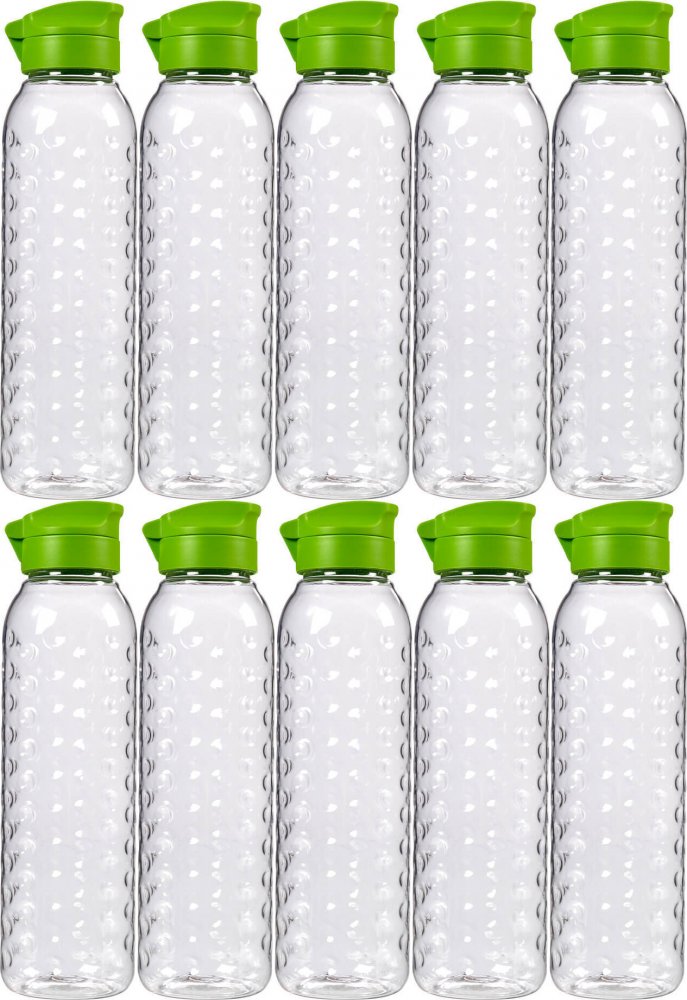 10x Butelka/bidon Curver Dots, 750ml, transparentny/zielony