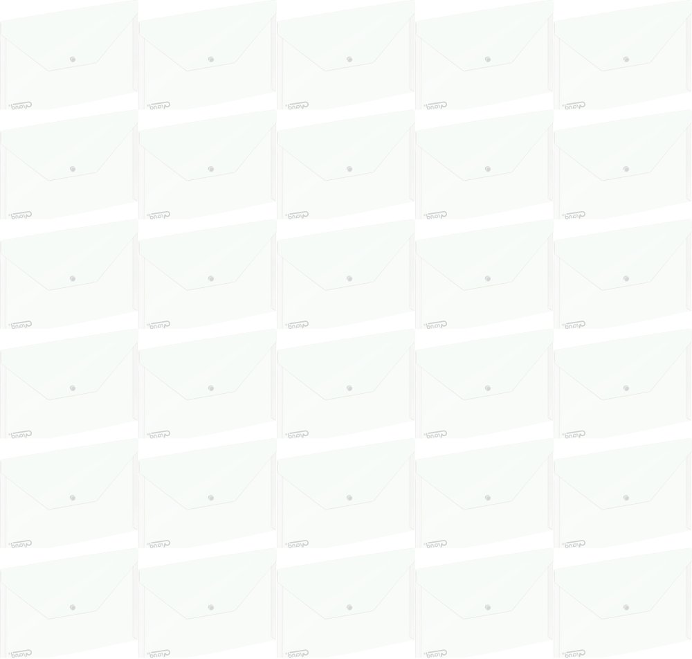40x Teczka kopertowa Grand 9113, A4, na zatrzask, transparentny biały