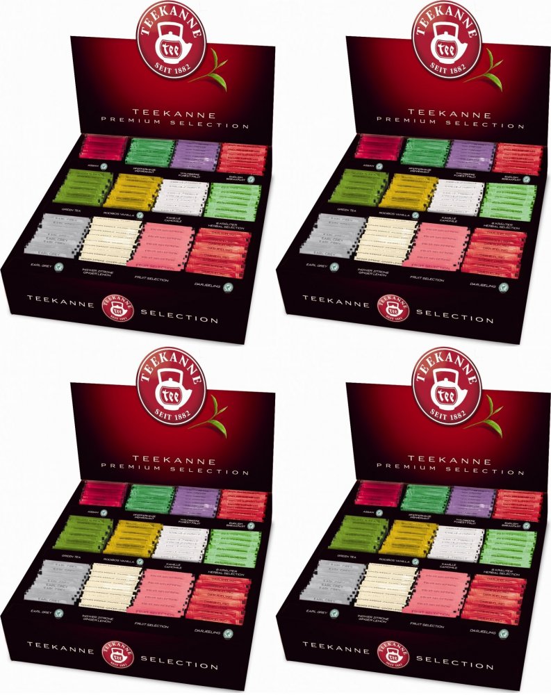 4x Zestaw herbat w kopertach Teekanne Premium Selection, 12 smaków, 180 sztuk x 2g