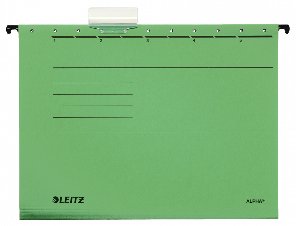Teczka zawieszkowa kartonowa Leitz Alpha, A4, 348x260mm, 230g/m2, zielony