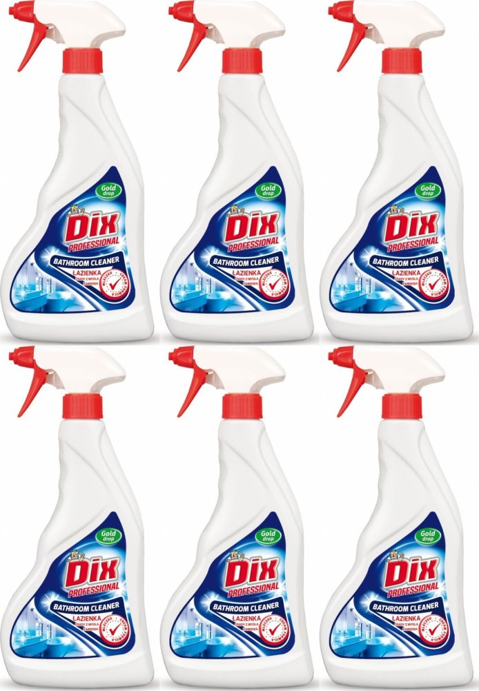 6x Mleczko w sprayu do łazienki Gold Drop Dix Professional, z rozpylaczem, 500ml