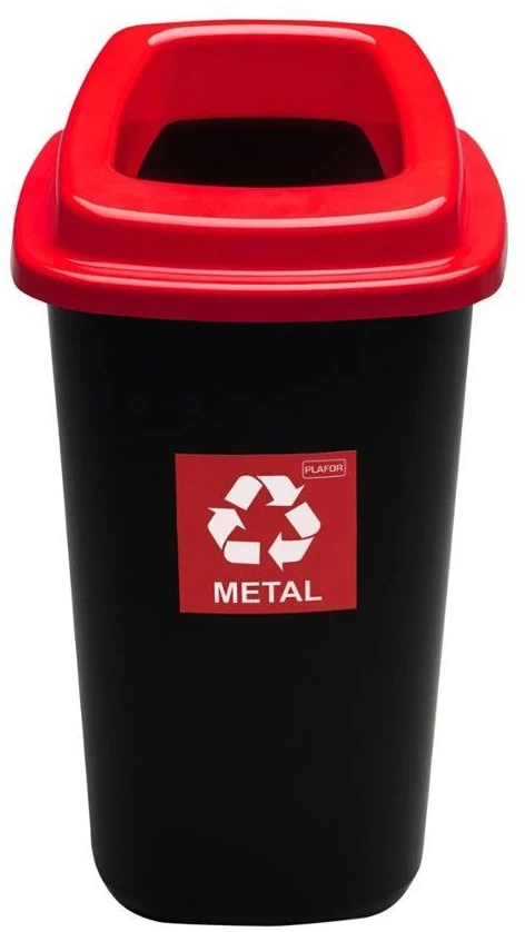 Kosz do segregacji odpadów Plafor Sort Bin, 45l,czarno-czerwony
