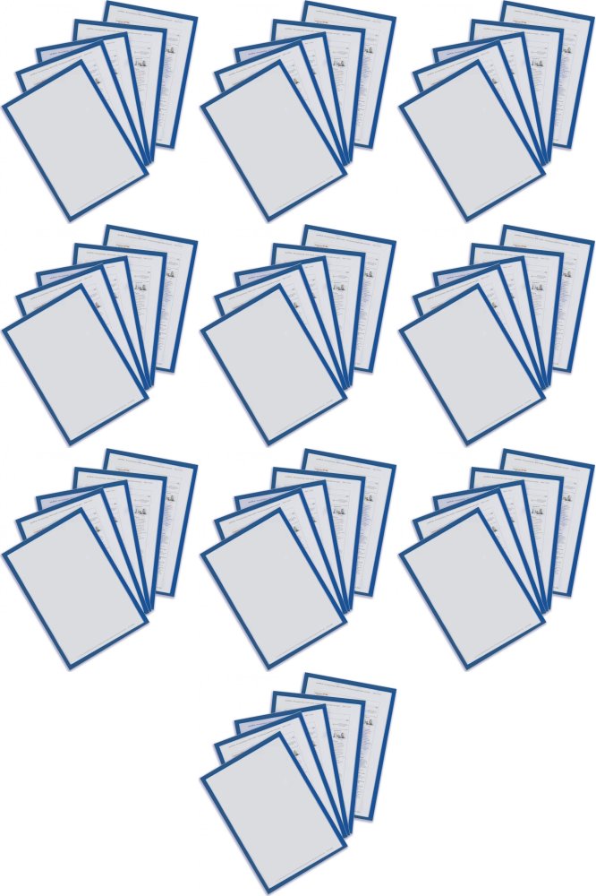 10x Ramka magnetyczna Magnetoplan, A4, 5 sztuk, niebieski