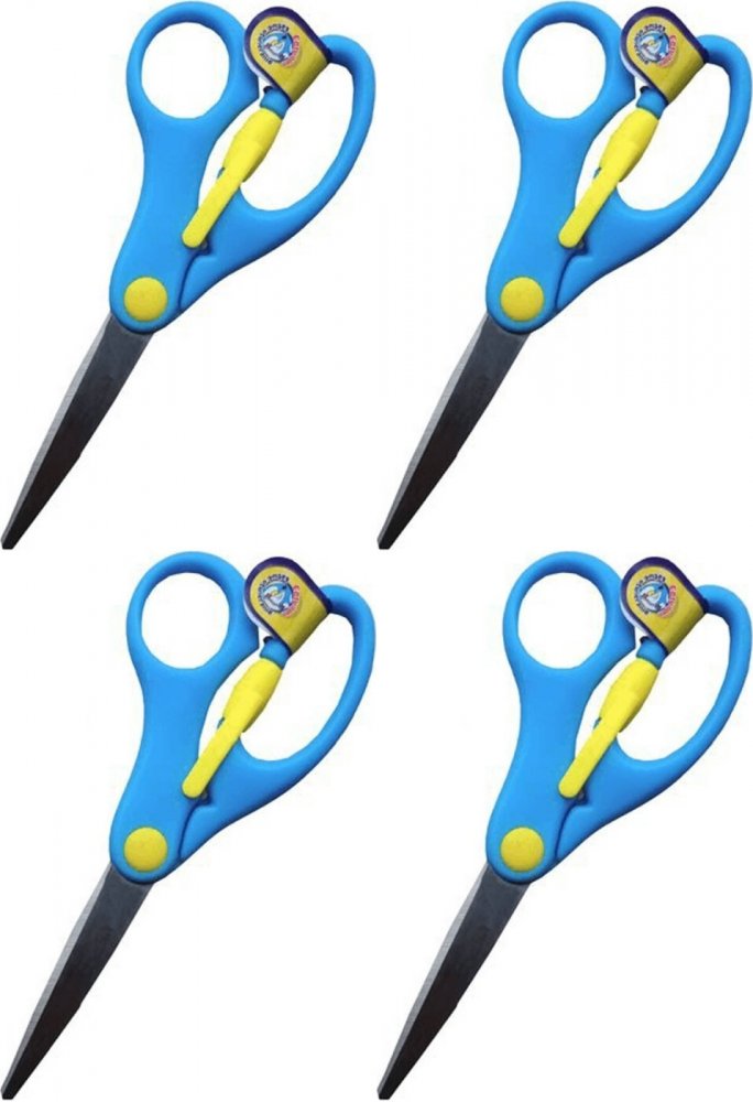 4x Nożyczki szkolne Astra Easy Open, z odbojnikiem, 13cm, 1 sztuka, na blistrze, mix kolorów