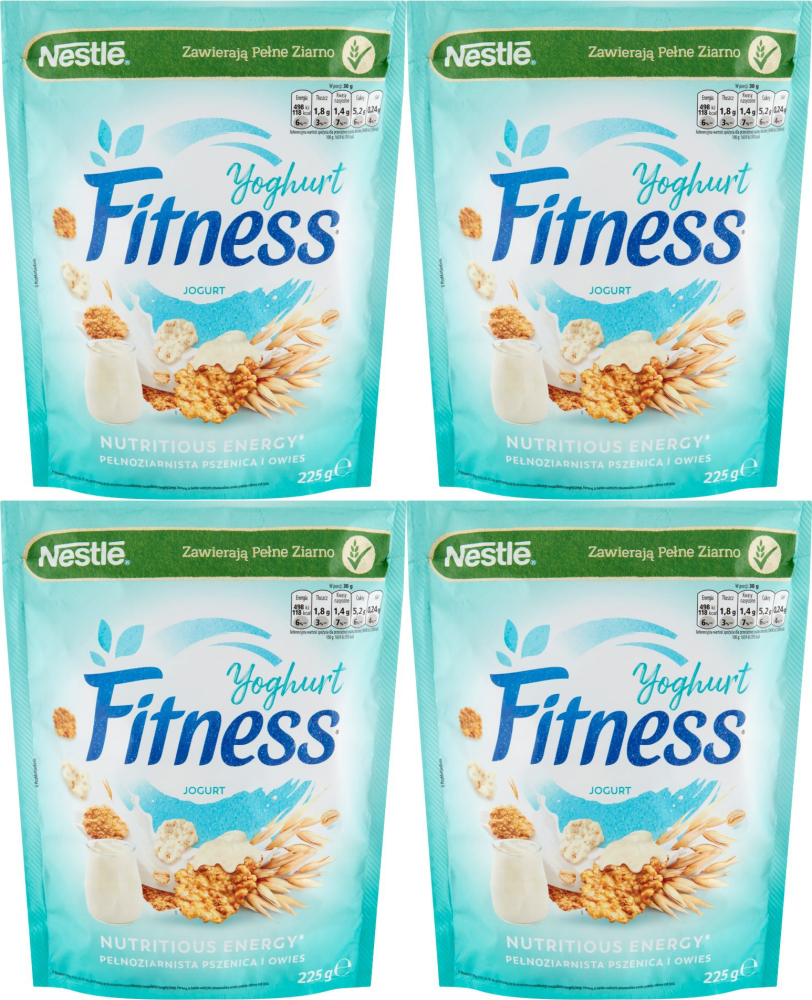 4x Płatki Nestle Corn Flakes Fitness, z jogurtem, 225g