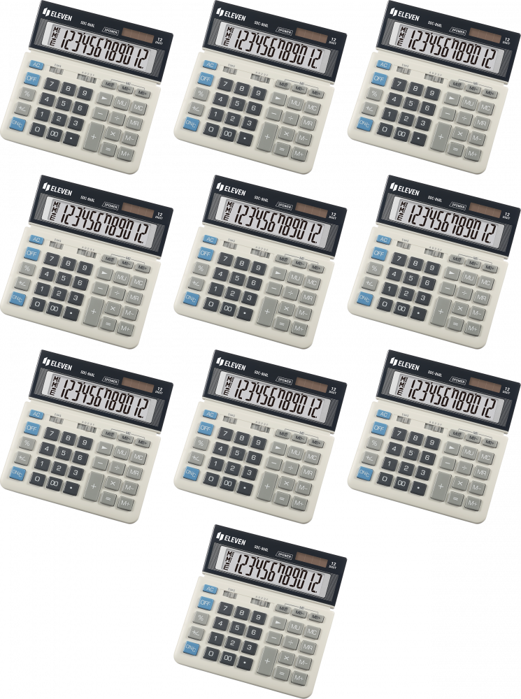10x Kalkulator biurowy Eleven SDC-868L, 12 cyfr, biało-czarny
