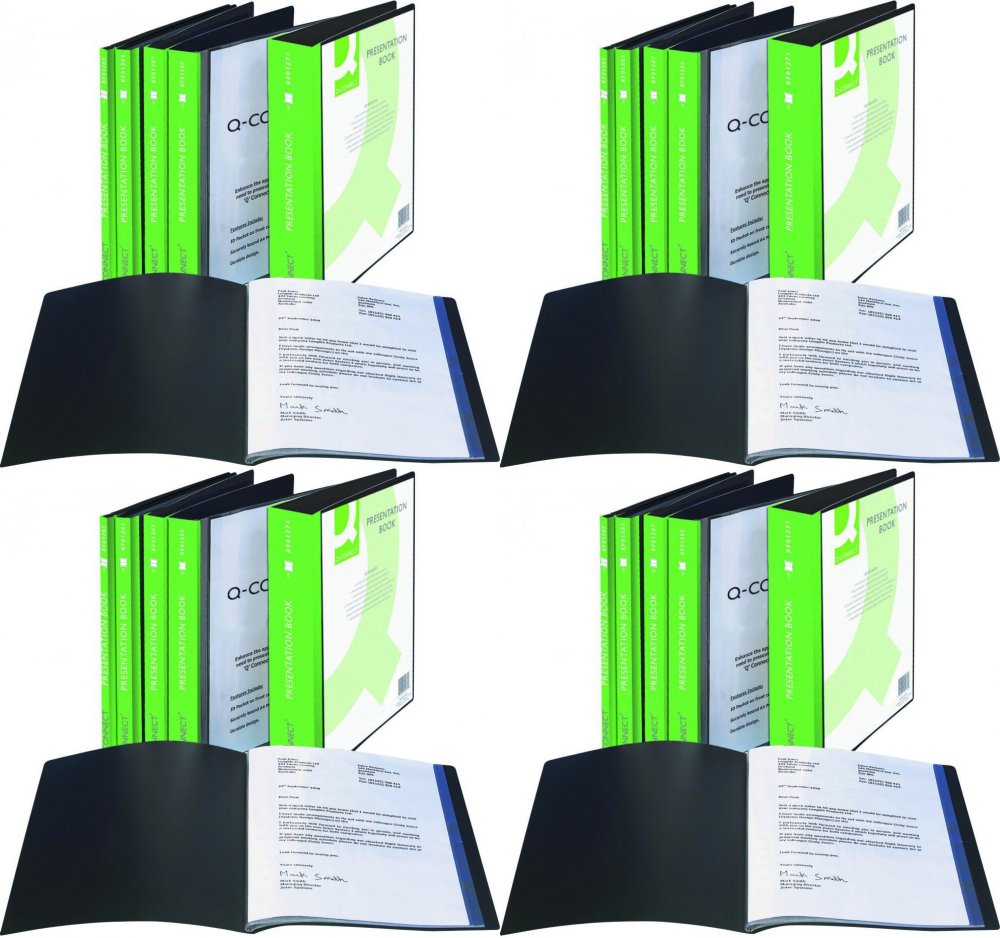 4x Album ofertowy Q-Connect, A4, 100 koszulek, czarny