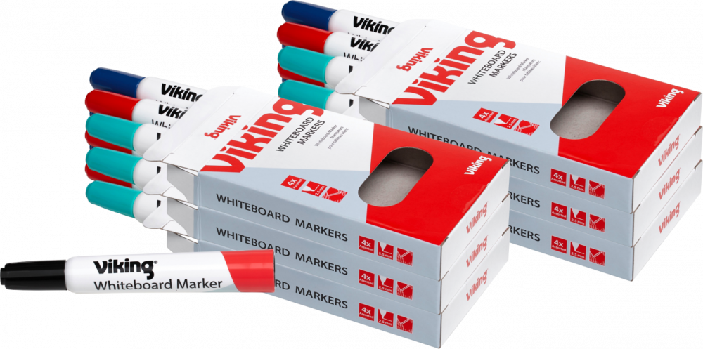 6x Marker suchościeralny Viking, okrągła, 4 sztuki, 5.2mm, mix kolorów