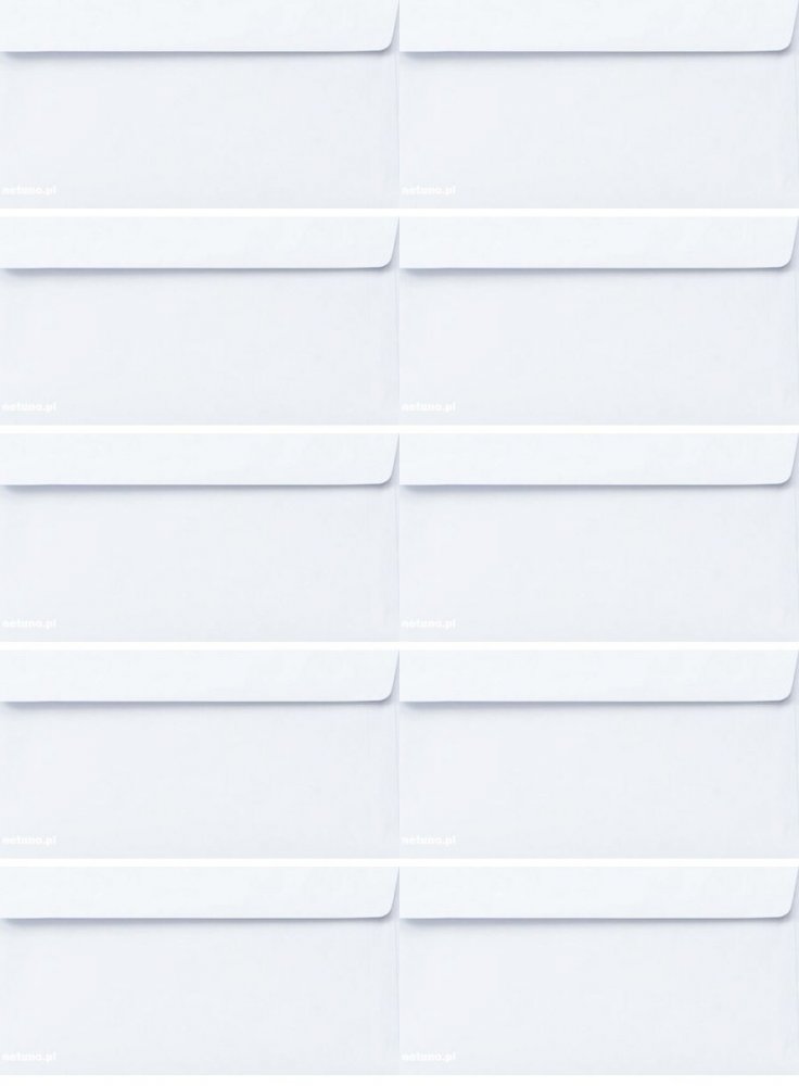 10x Koperta standardowa NC Koperty, DL, klejona na mokro NK, 50 sztuk, biały