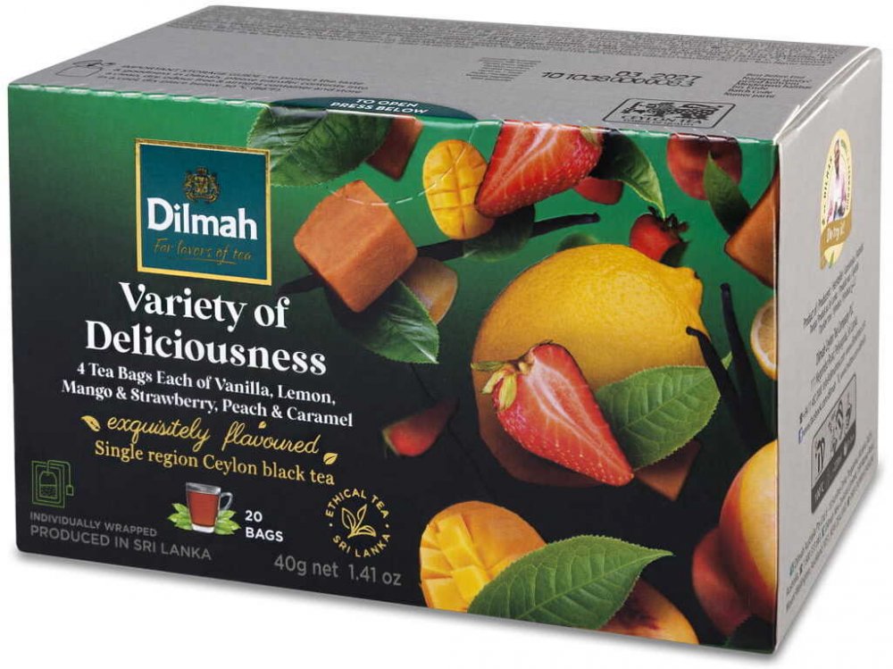 Zestaw herbat w kopertach Dilmah Variety of Fun Teas, 5 smaków, 20 sztuk x 2g