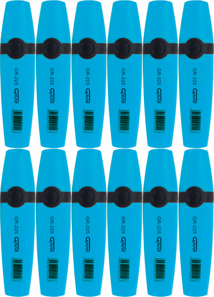 12x Zakreślacz Grand, GR-225, ścięta, niebieski