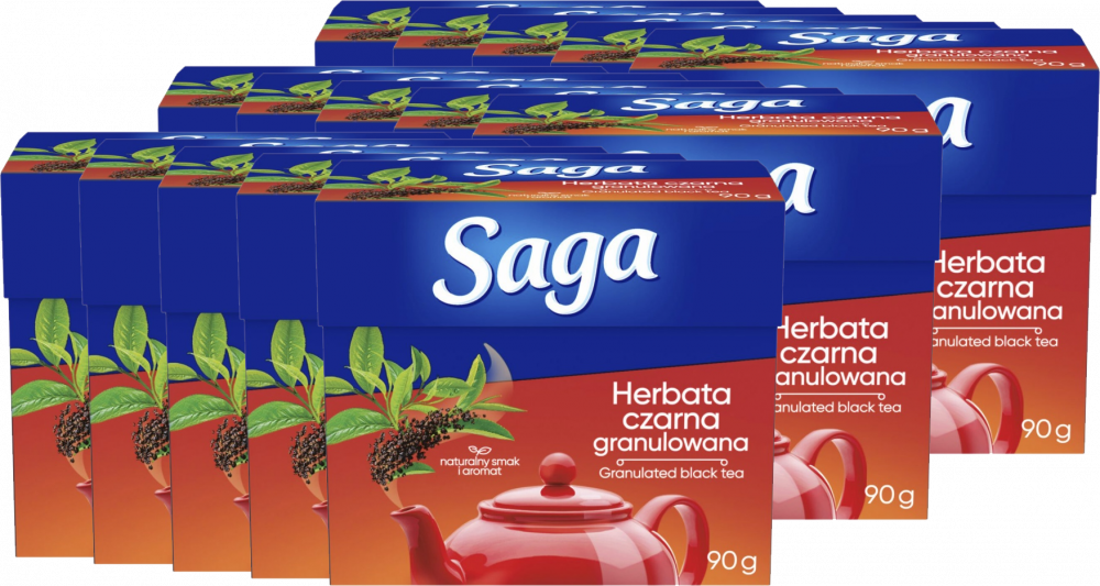 15x Herbata czarna granulowana Saga, 90g
