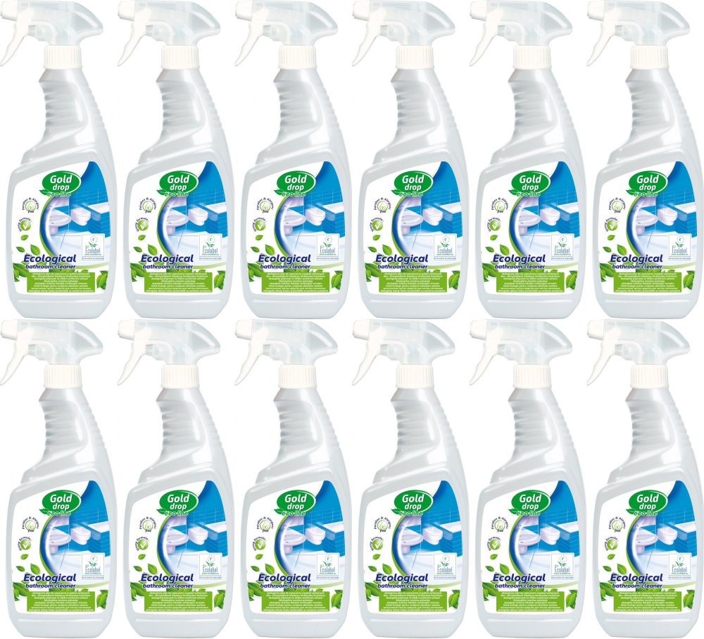 12x Płyn do urządzeń sanitarnych Eco Line Gold Drop, z rozpylaczem, 0.75l