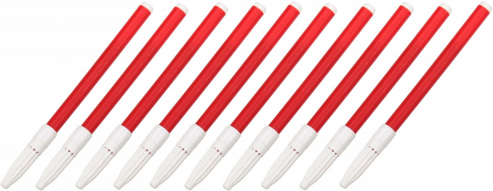 10x Pisak Kamet, okrągła, 1 mm, czerwony