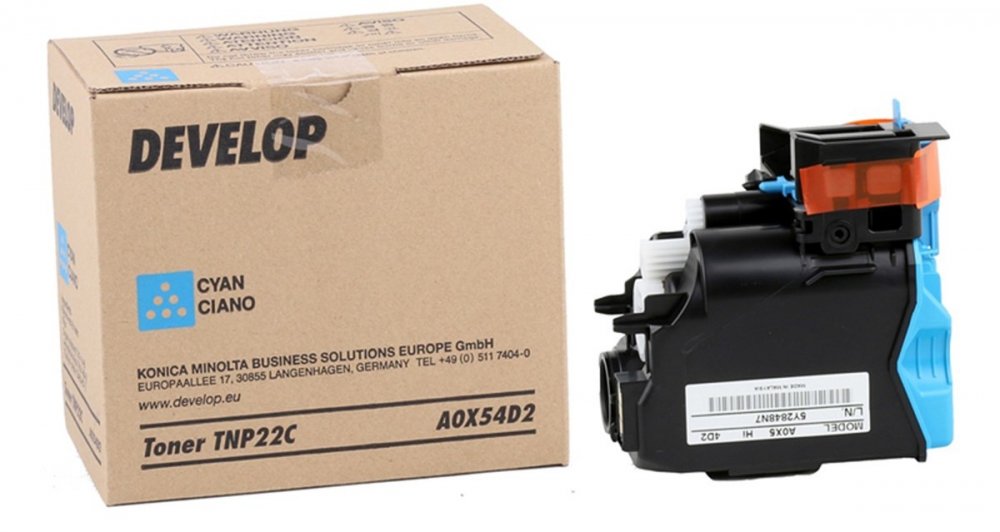Toner Develop A0X54D2 (TNP-22C), 6000 stron, cyan (błękitny)
