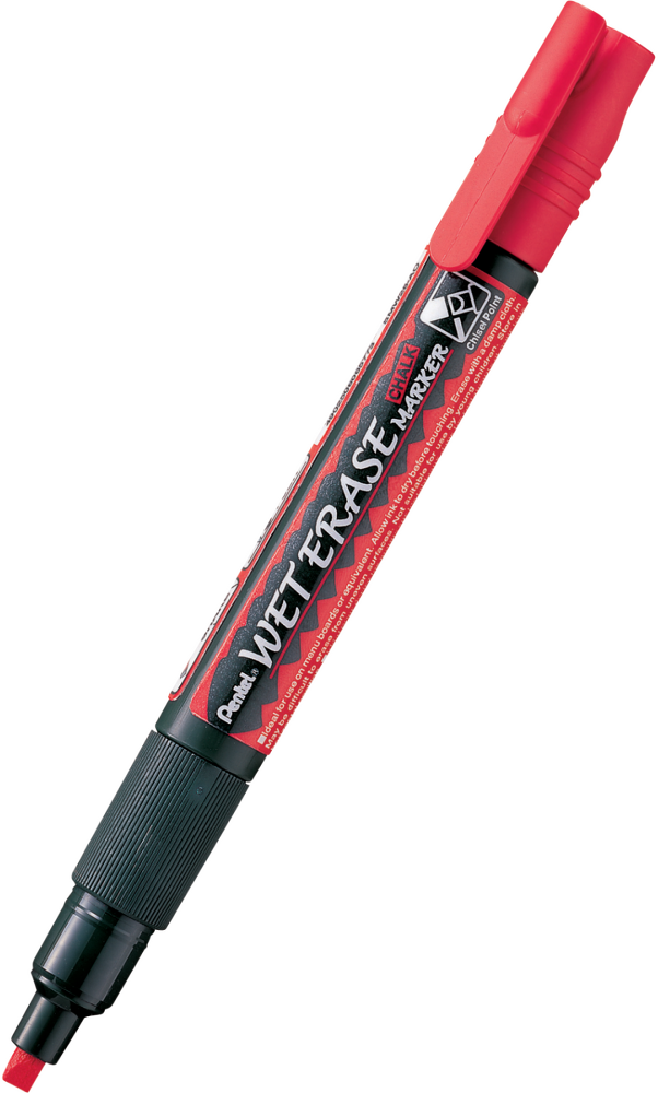 Marker kredowy Pentel SMW26 cienki, ścięta, 4.3mm, czerwony