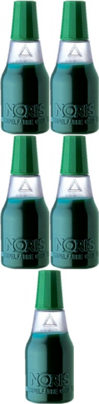 5x Tusz do pieczątek Noris, 110S, 25 ml, bezolejowy, zielony