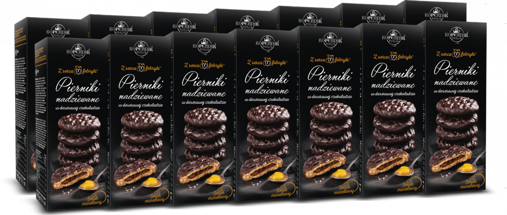 14x Pierniki nadziewane Kopernik, morelowy w czekoladzie, 145g