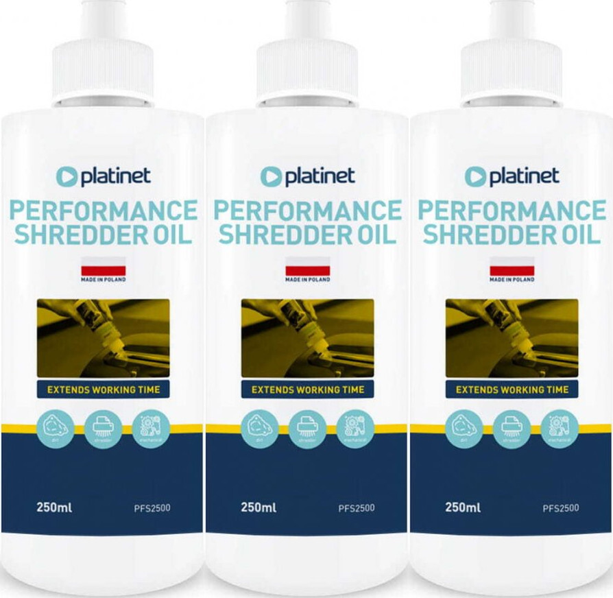 3x Olej do niszczarek Platinet PFS2500, 250ml