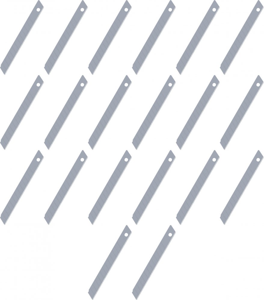 20x Ostrza wymienne do nożyków Grand, Nr1, 9mm, 10 sztuk, srebrny