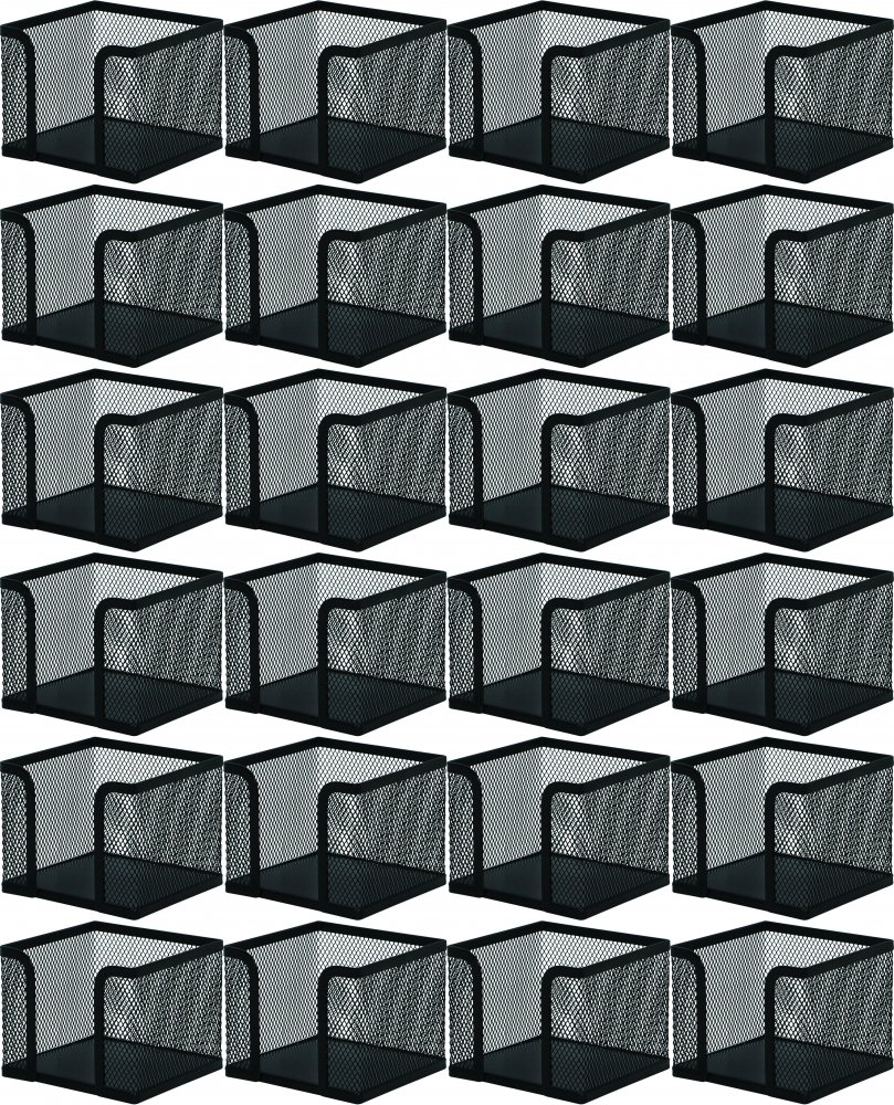 24x Pojemnik na karteczki Q-connect, Office Set, druciany, 95x80x95mm, czarny