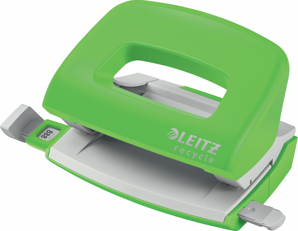 Dziurkacz mini Leitz NeXXt Recycle, do 10 kartek, zielony