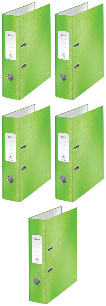5x Segregator A4 Leitz Wow 180°, 80mm, do 600 kartek, zielony metalik