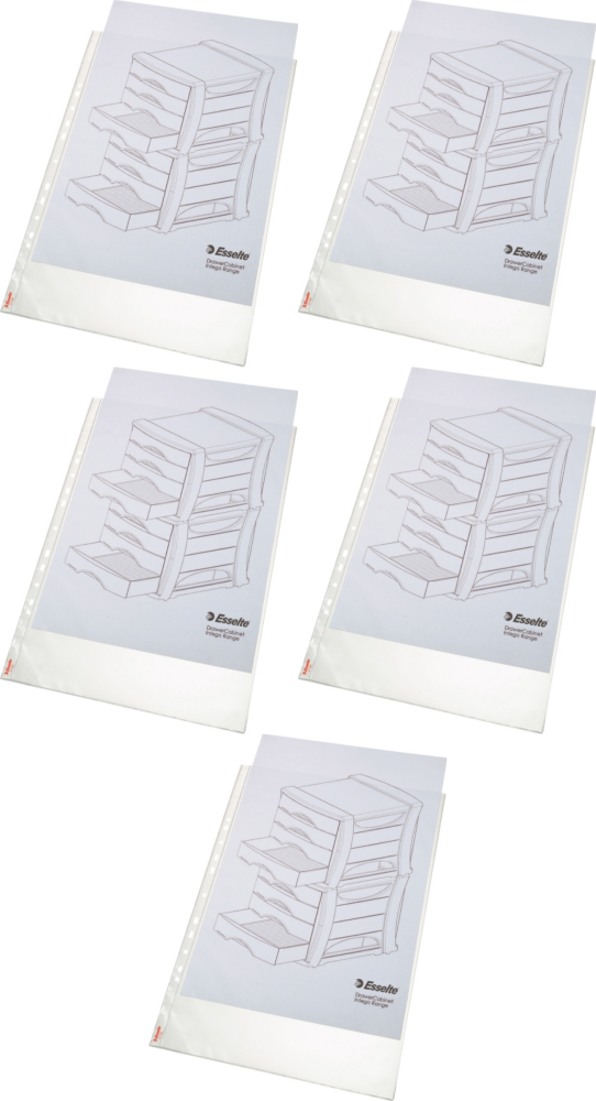 5x Koszulki groszkowe Esselte, pionowe, A3, 85μm, 10 sztuk, transparentny