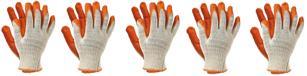 5x Rękawice robocze Reis, Wampirki RU, powlekane, rozmiar 10, pomarańczowy
