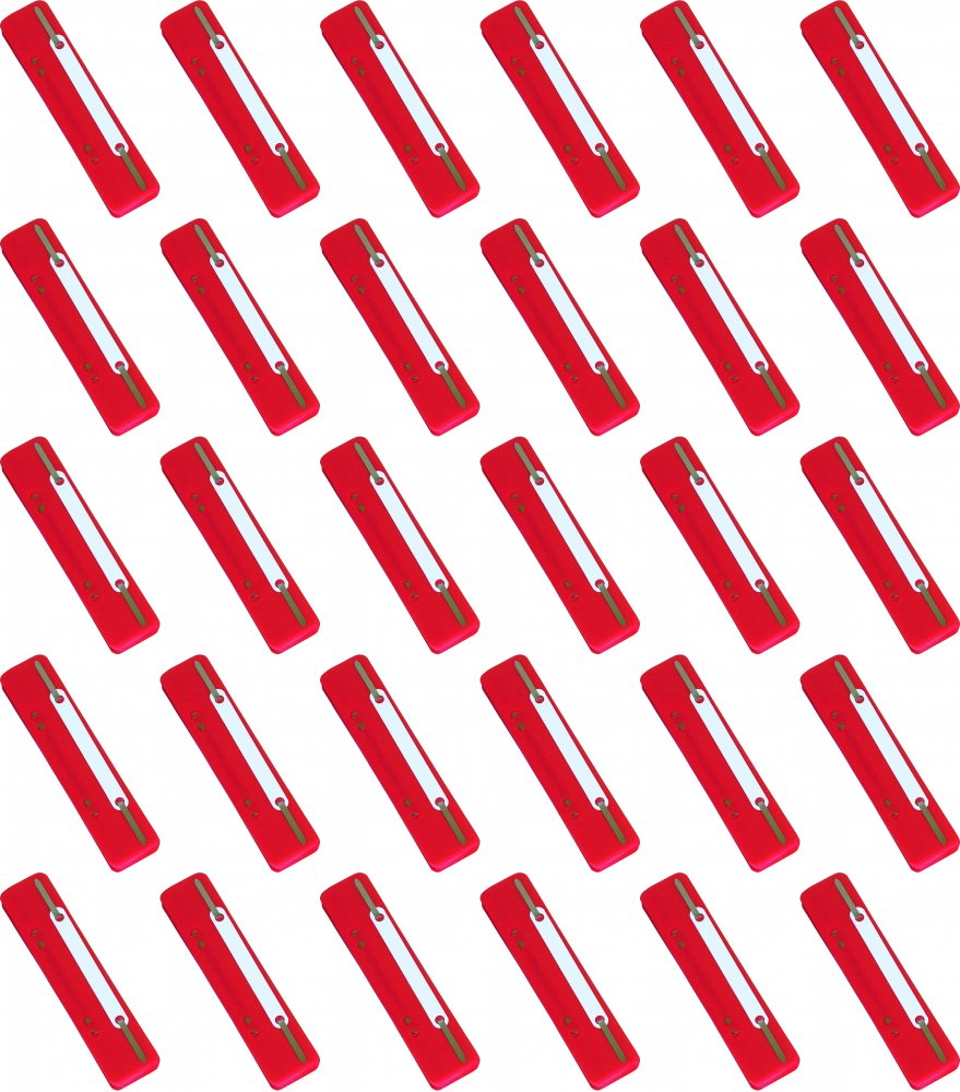 30x Wąsy skoroszytowe spinające dokumenty Donau, z metalową zawieszką, 25 sztuk, czerwony