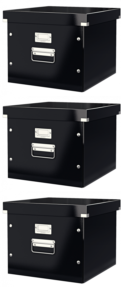 3x Pojemnik na 15 teczek zawieszanych Leitz Click&Store, A4, 370x356x282mm czarny