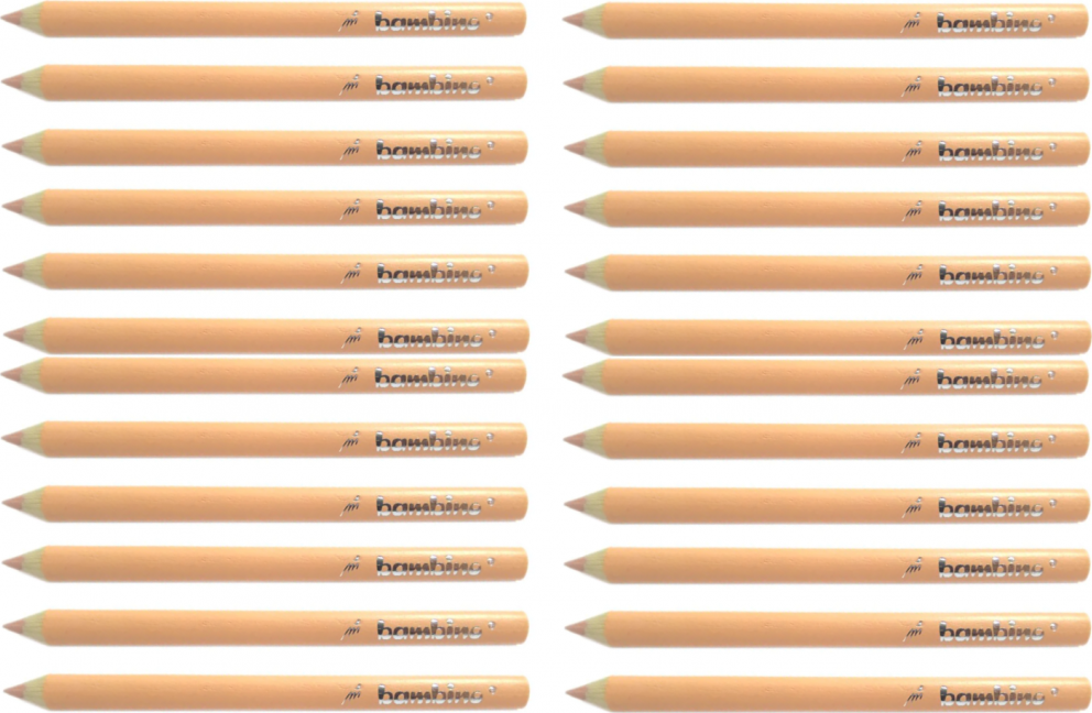 2x Kredki Bambino, w oprawie drewnianej, trójkątne, 12 sztuk, cielisty