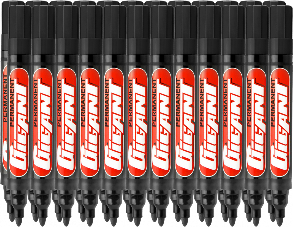 24x Marker permanentny Kamet, Gigant, okrągła, 5.2mm czarny