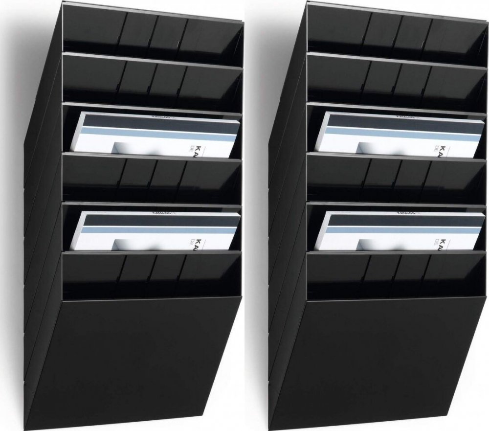 2x Pojemnik na dokumenty Durable Flexiboxx, poziomy, A4, zestaw 6 sztuk, czarny
