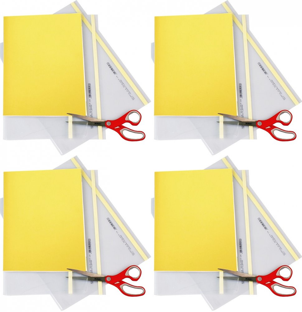 4x Okładka samoprzylepna Biurfol, A4, 325x485mm, 25 sztuk, przezroczysty