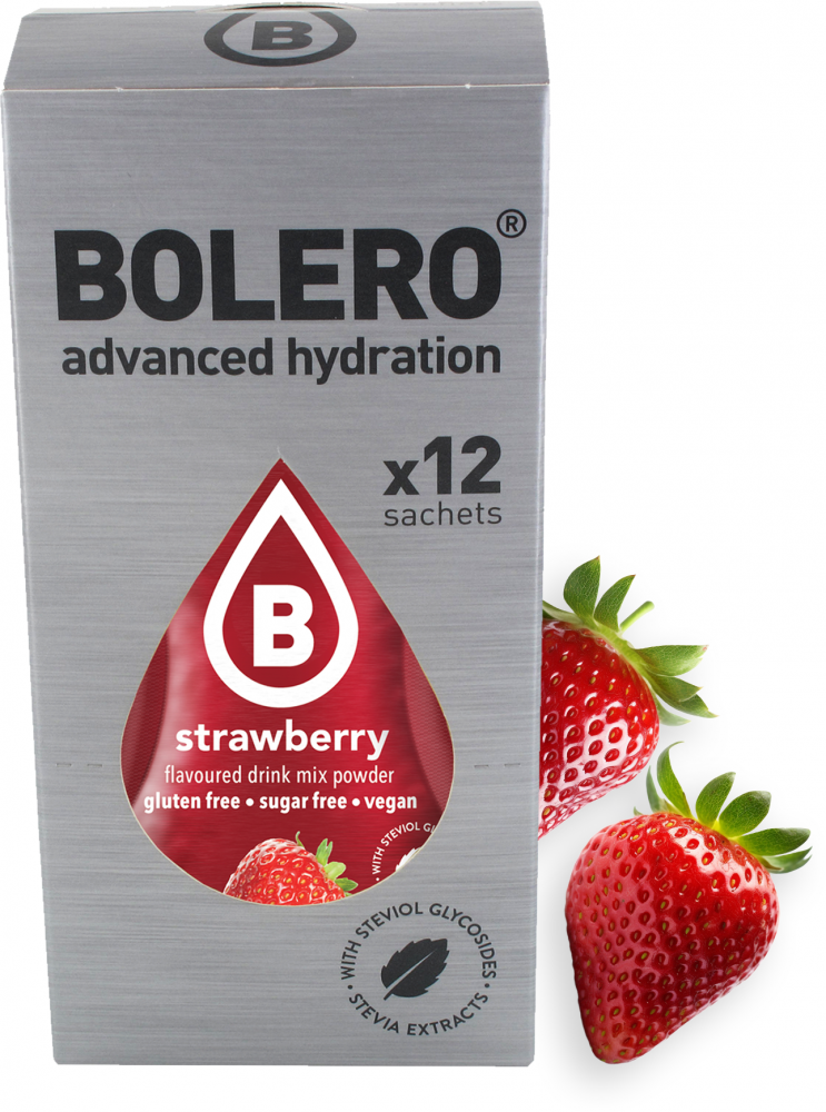 Napój w proszku Bolero Box Strawberry, truskawkowy, 12 sztuk x 3g