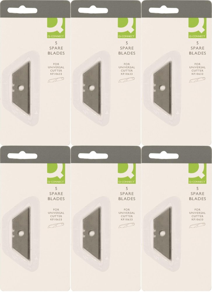 6x Ostrza wymienne do noża tapicerskiego Q-Connect, 19x60mm, 5 sztuk, srebrny